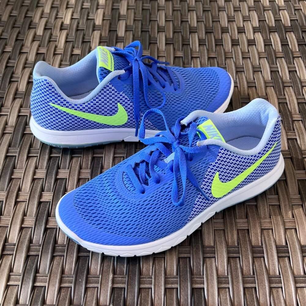 Womens Nike Flex Experience RN6 Blue/Neon Sneakers - Size 7